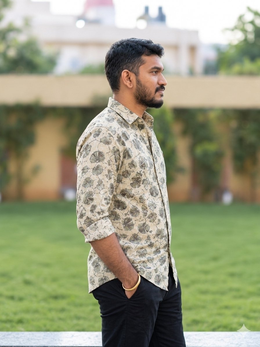 image a5e42c3e Sandal with green Print shirt Left